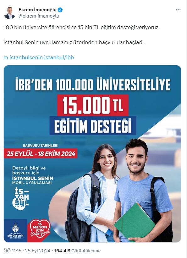 İBB BURS BAŞVURULARI BAŞLADI: 100 BİN ÜNİVERSİTELİYE 15 BİN TL DESTEK 4